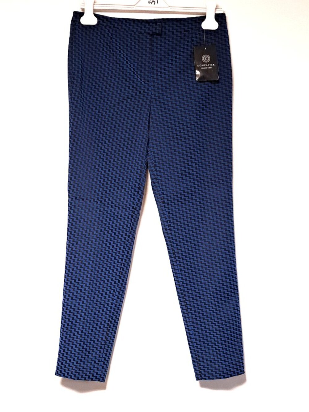 DONCASTER NWT LADIES PANTS TROUSERS BLUE & BLACK ZIG ZAG SEE PICS SIZE 4